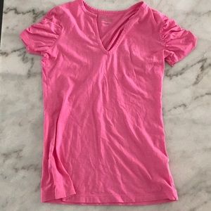 Lily Pulitzer pink ruffled sleeved shirt